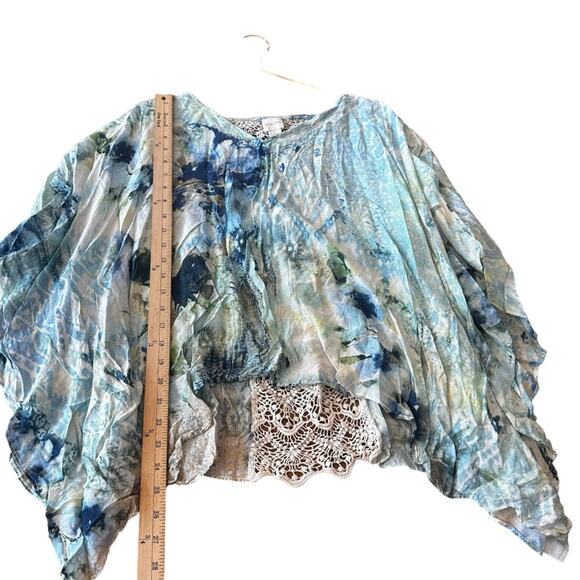 Chico’s Floral Fantasy Lace-Back Poncho large/XL - Picture 4 of 6